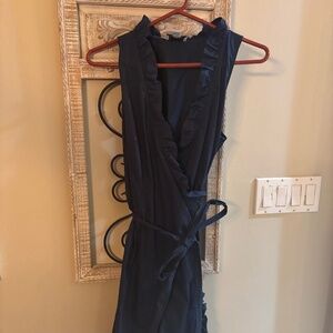 Loft Navy V neck dress